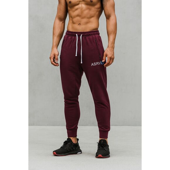 ASRV Gym Maroon Sports Jogger Sweatpants Trousers   Mens Size Medium - Picture 1 of 8
